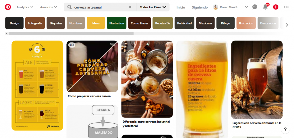 trobar informacio paraules clau amb pinterest